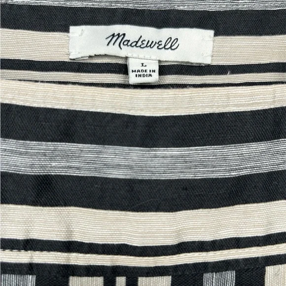 Madewell Evelyn Stripe Square-Neck Midi Dress -‎ Size L - Picture 6 of 8